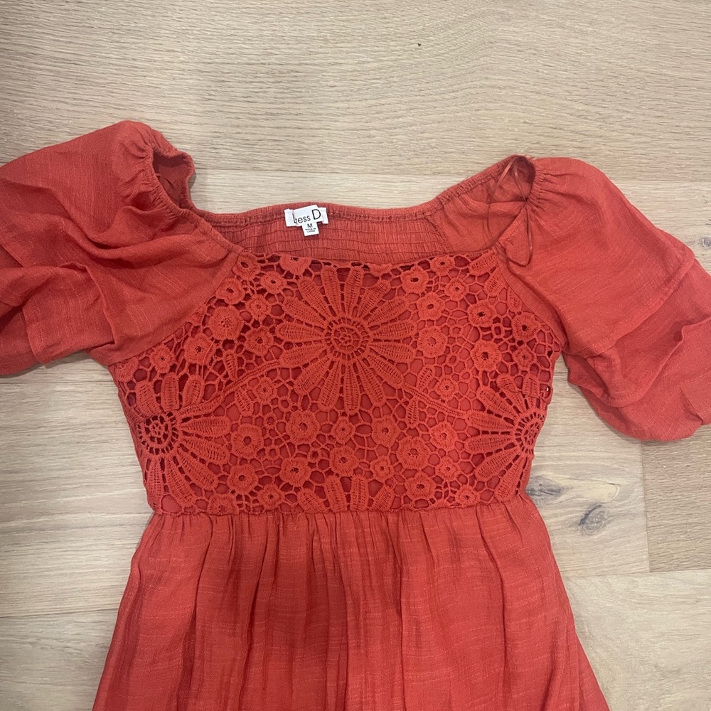 Orange Lace Maxi Dress - Picture 3 of 5
